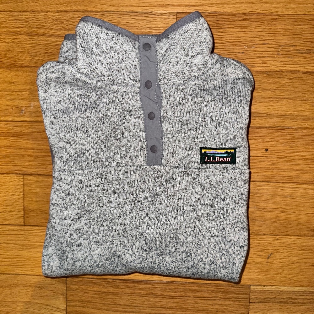 Women's L.L.Bean Gray Sweater / Fleece Pullover / Size Medium